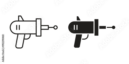 Blaster icon. Linear icon collection. Editable stroke. Vector illustrations