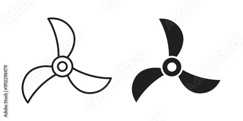 Boat screw icon. Linear icon collection. Editable stroke. Vector illustrations