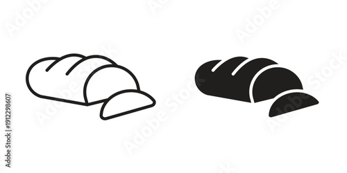 Bread icon. Linear icon collection. Editable stroke. Vector illustrations