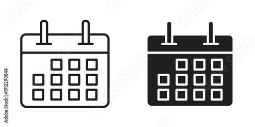 Calendar icon. Linear icon collection. Editable stroke. Vector illustrations