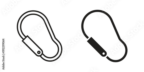 Carabiner icon. Linear icon collection. Editable stroke. Vector illustrations