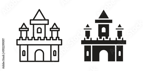 Castle icon. Linear icon collection. Editable stroke. Vector illustrations