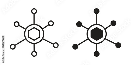 Chart connected icon. Linear icon collection. Editable stroke. Vector illustrations
