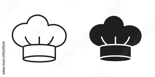 Chef hat icon. Linear icon collection. Editable stroke. Vector illustrations