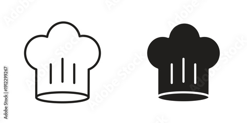 Chef hat icon. Linear icon collection. Editable stroke. Vector illustrations