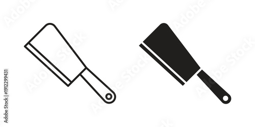 Chopper knife icon. Linear icon collection. Editable stroke. Vector illustrations