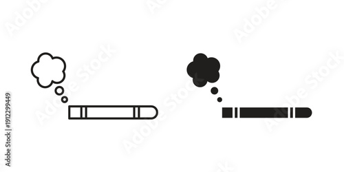 Cigarette icon. Linear icon collection. Editable stroke. Vector illustrations
