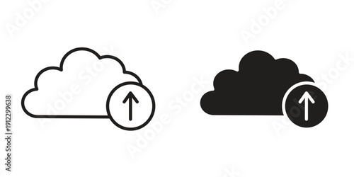Cloud upload icon. Linear icon collection. Editable stroke. Vector illustrations