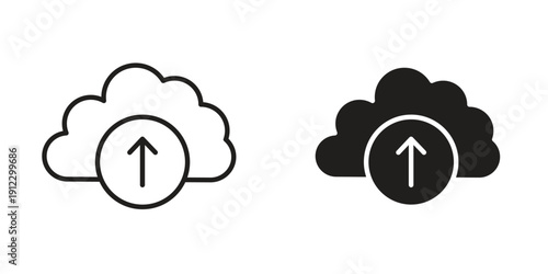 Cloud upload icon. Linear icon collection. Editable stroke. Vector illustrations