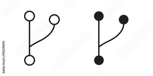 Code branch icon. Linear icon collection. Editable stroke. Vector illustrations