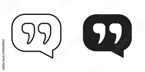 Comment quote icon. Linear icon collection. Editable stroke. Vector illustrations