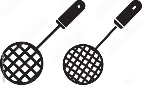 Two cooking strainers isolated on white background