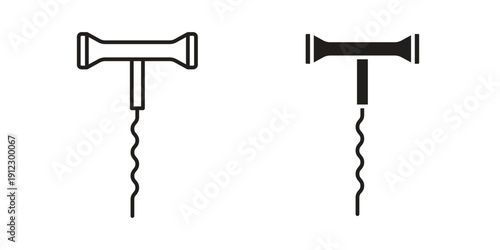 Corkscrew icon. Linear icon collection. Editable stroke. Vector illustrations