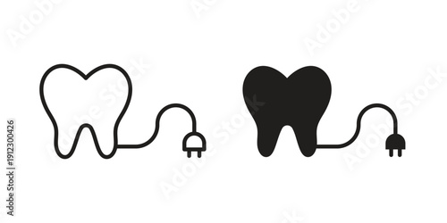 Dental care icon. Linear icon collection. Editable stroke. Vector illustrations