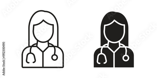 Doctor icon. Linear icon collection. Editable stroke. Vector illustrations
