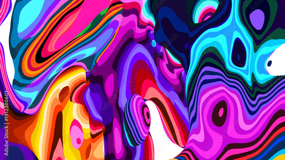 Obraz premium Vibrant abstract colorful swirl pattern with fluid dynamic shapes