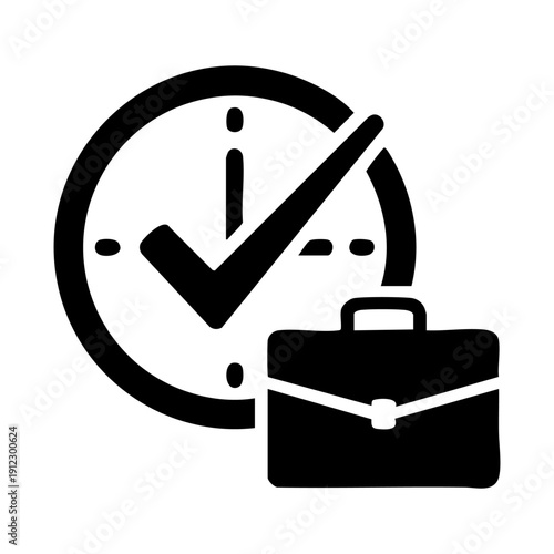 time management clock with briefcase