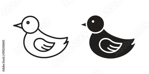 Duck icon. Linear icon collection. Editable stroke. Vector illustrations