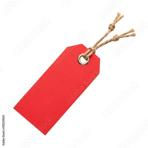 Obraz na płótnie A red tag with a string attached to it