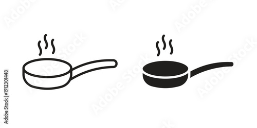 Frying pan icon. Linear icon collection. Editable stroke. Vector illustrations
