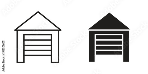Garage icon. Linear icon collection. Editable stroke. Vector illustrations