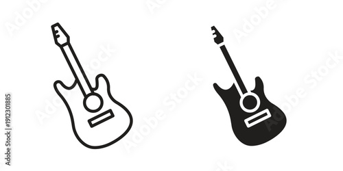 Guitar icon. Linear icon collection. Editable stroke. Vector illustrations