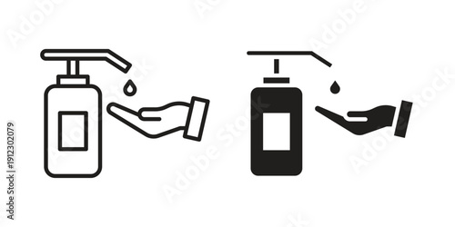 Hand wash icon. Linear icon collection. Editable stroke. Vector illustrations