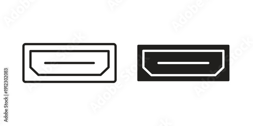 HDMI icon. Linear icon collection. Editable stroke. Vector illustrations