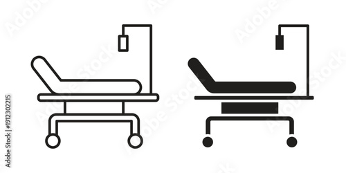 Hospital bed icon. Linear icon collection. Editable stroke. Vector illustrations