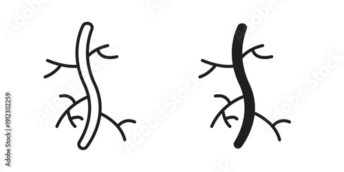 Human artery icon. Linear icon collection. Editable stroke. Vector illustrations