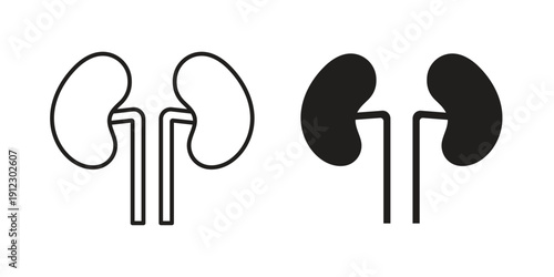 Kidney icon. Linear icon collection. Editable stroke. Vector illustrations