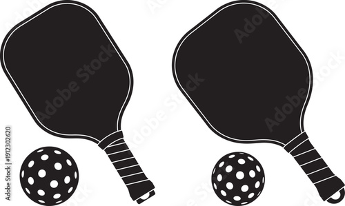 Pickleball paddle and ball icon