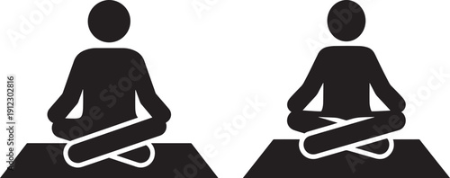 Person meditating in lotus pose icon