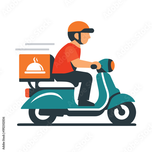 Food Delivery Rider on Scooter