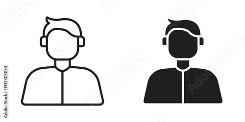 Man icon. Linear icon collection. Editable stroke. Vector illustrations