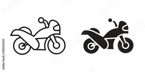 Motorcycle icon. Linear icon collection. Editable stroke. Vector illustrations