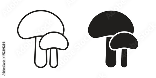 Mushrooms icon. Linear icon collection. Editable stroke. Vector illustrations