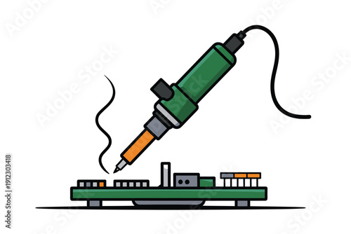 Soldering iron tool fixes tiny circuit board components with wisps of.