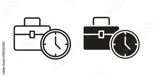 Office time icon. Linear icon collection. Editable stroke. Vector illustrations