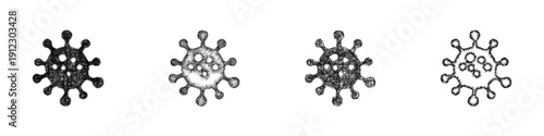 Sketch virus icon design set