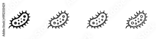 Sketch bacteria icon design set