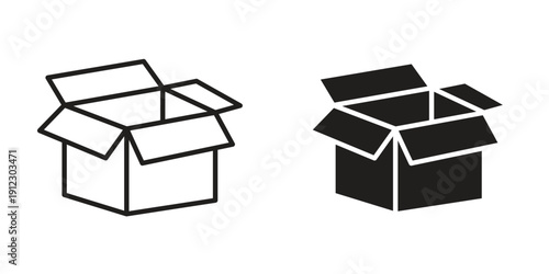 Open box icon. Linear icon collection. Editable stroke. Vector illustrations