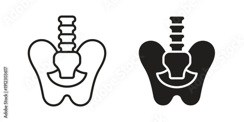 Pelvic area icon. Linear icon collection. Editable stroke. Vector illustrations