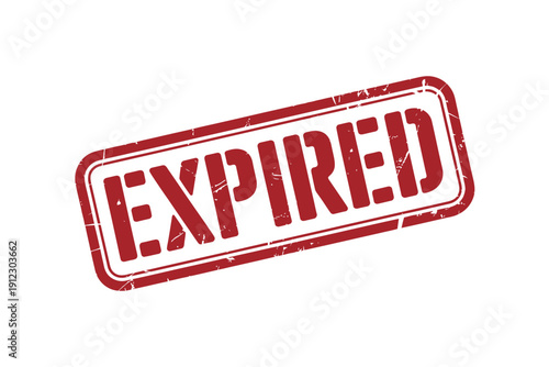 Red textured stamp clearly displays the word expired across a white.