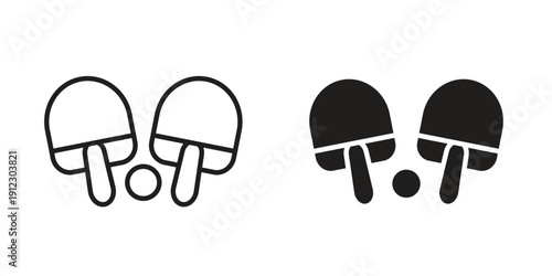 Ping pong icon. Linear icon collection. Editable stroke. Vector illustrations