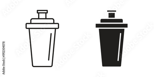 Protein shake icon. Linear icon collection. Editable stroke. Vector illustrations