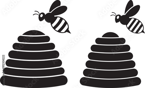 Bee flying hive home apiary insect