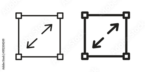 Resize icon. Linear icon collection. Editable stroke. Vector illustrations
