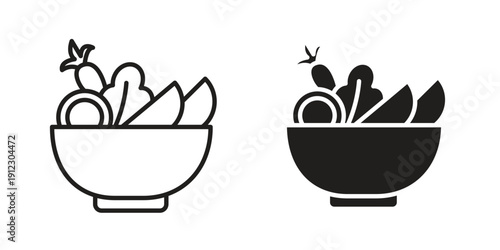 Salad icon. Linear icon collection. Editable stroke. Vector illustrations