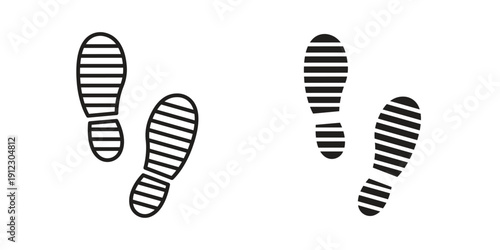 Shoe print icon. Linear icon collection. Editable stroke. Vector illustrations